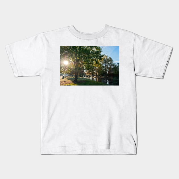 Bourton on the Water Autumn Trees Cotswolds UK Kids T-Shirt by AndyEvansPhotos